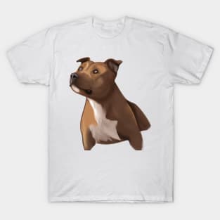 Cute Staffordshire Bull Terrier Drawing T-Shirt